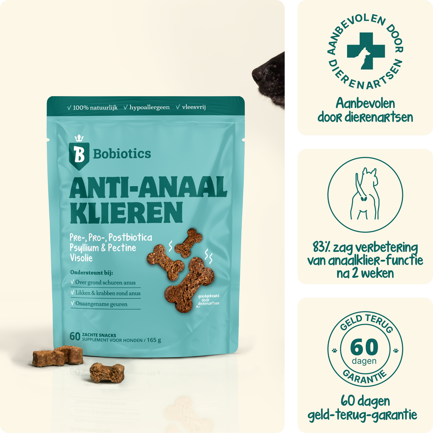 Anti-Anaalklieren Probiotica | 60 snacks | 100% natuurlijk